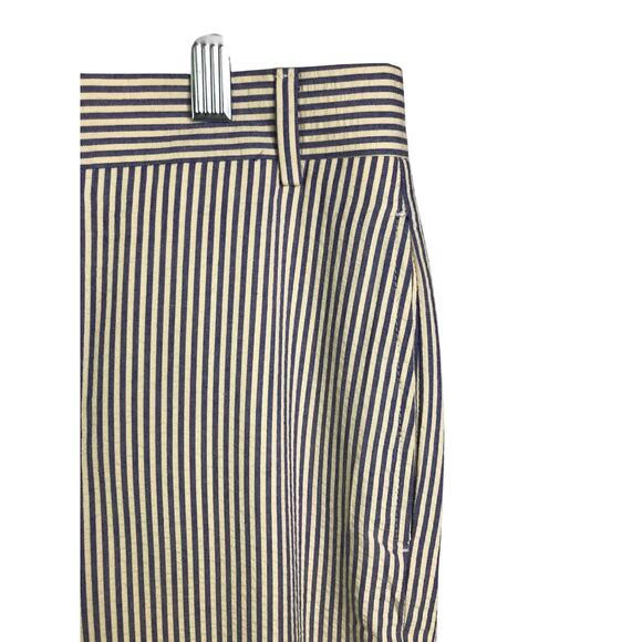 Orvis Pants Mens Size 34 Cream/slate‎ Blue Seersucker Straight Cut Flat Front - Picture 6 of 6